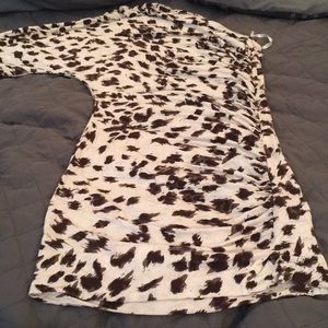 One Shoulder Cheetah Pattern Dress